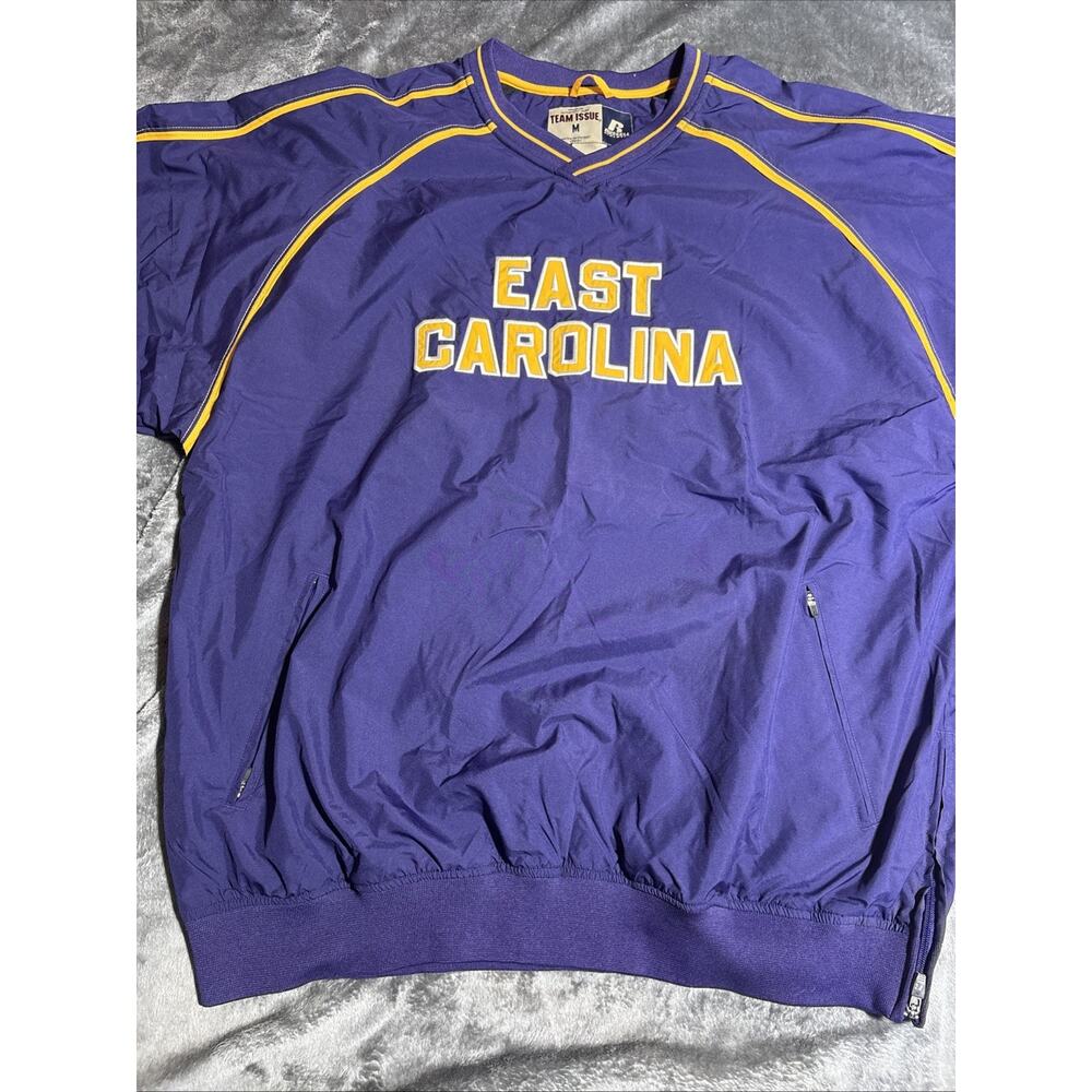 ECU East Carolina Pirates Russell Men M Team Issue Purple Windbreaker Pullover - Picture 4 of 7